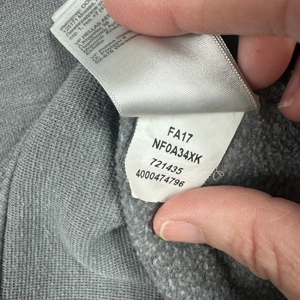 The North Face Crewneck‎ Sweatshirt Mens Large Gray Black Logo Pullover Fleece